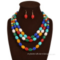 2016 fashion colorful resin bead necklace set